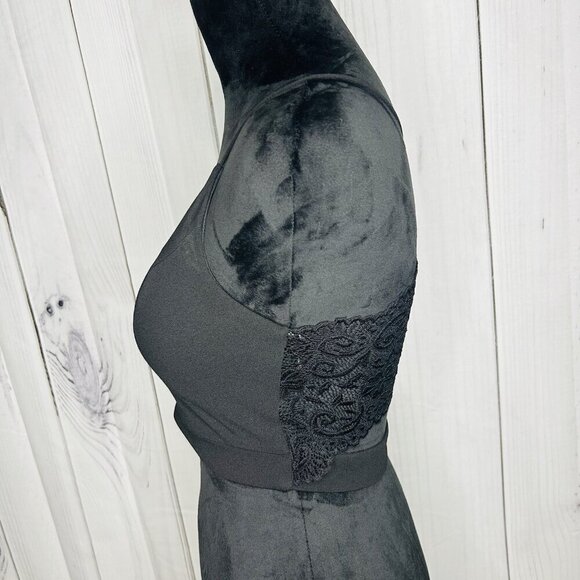 WINDSOR Black 2-Piece Prom Party Evening Gown Sz 3/4 Juniors Lace Back Zip - Picture 5 of 14